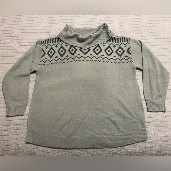 Lane Bryant Sweaters - Lane Bryant Classic Long Sleeve Cowl Neck Fair Isle Pullover Size 14/16